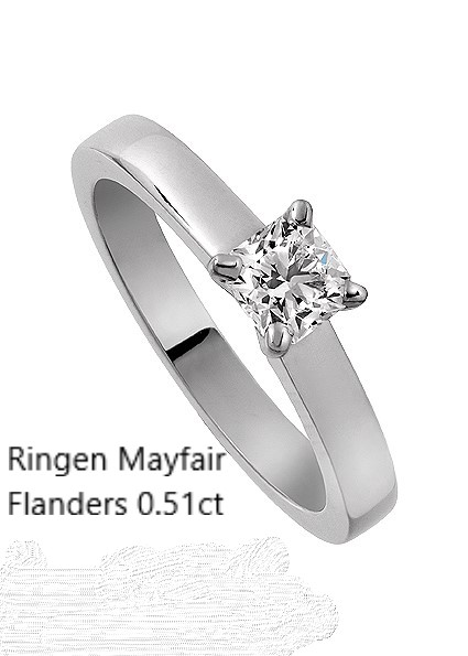 Ringen Mayfair 0.57 Flanders diamant Förlovningsring Vigselring Vitguld Stockholm Guldsmed